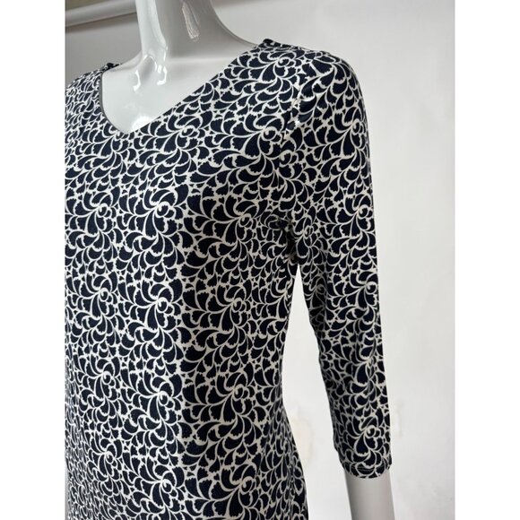 Black & White Floral Pattern Womens Top - Picture 9 of 16